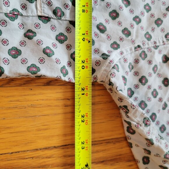 Vintage Sanford White & Green Floral Print Pima Cotton Pajama Set Size M - Picture 4 of 6